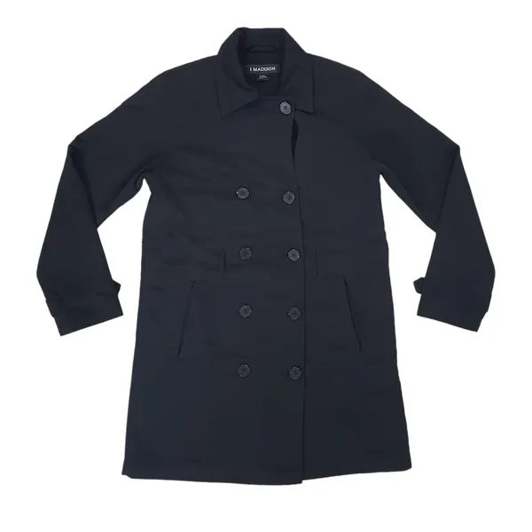 1 Madison Rain Trench Coat Womens Small Black Lined Jacket - Image 9