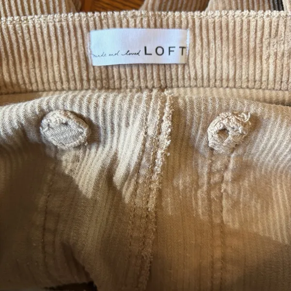LOFT Corduroy Straight Leg‎ Pants Camel Tan Size 29 8 Raw Hem Casual Academia - Image 6