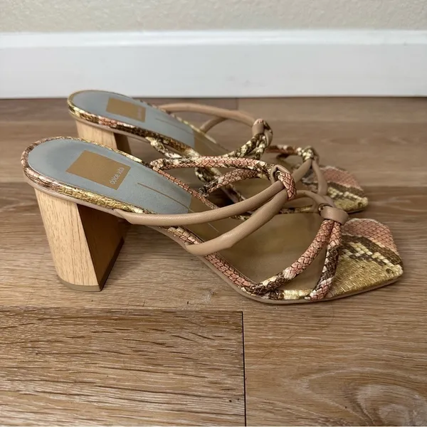 Dolce Vita Blush Multi Snake Print Stella Heels Sandals, Size 8.5 - Image 2