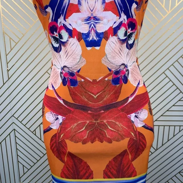 Clover Canyon Prism Orchid Neoprene‎ Dress Orange - Image 4