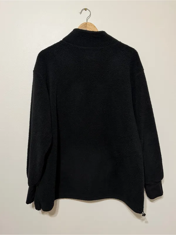 OFFLINE by Aerie Black Fleece Quarter Zip Pullover Size Large Sweater Jacket - Image 7
