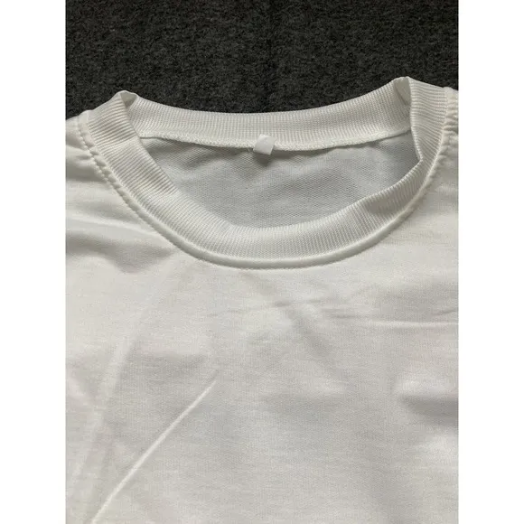 Women's White Sweatshirt with Heart Sticker Print Graphic, XS, Long Sleeve New‎ - Image 7