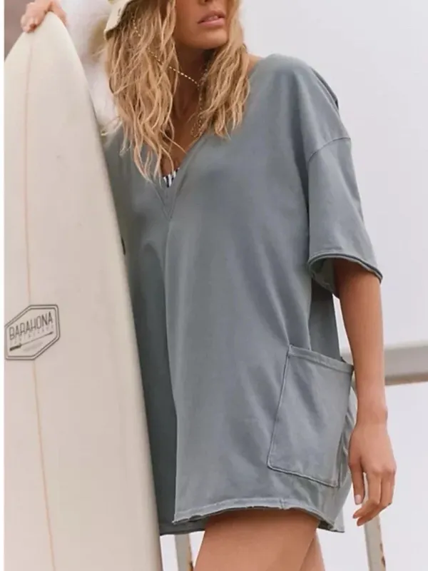 Fp Movement Hot Shot Tee Romper Onesie Oversized Size Xs Summer Storm Nwot - Image 2