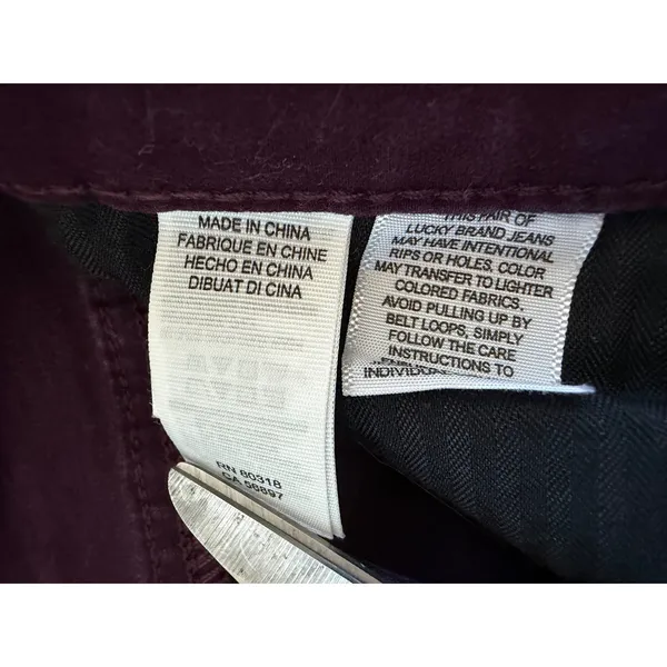 Lucky Brand Brooke Legging Jeans Purple Velour Skinny Pants Size 6/28 - Image 6