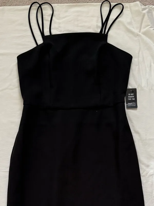 Express Double Strap Square‎ Neck Sheath Midi Dress Black Size S NWT - Image 5