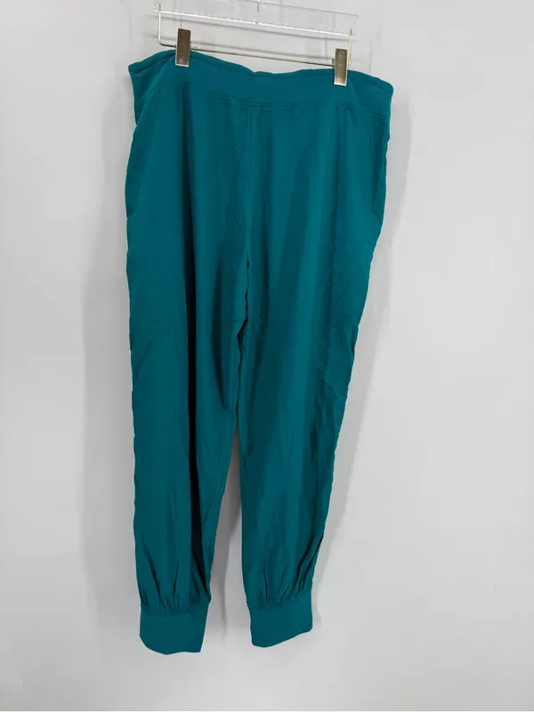 Sundance Embroidered Teal Green Pants Sz M Crop Joggers Boho Festival Colorful - Image 2
