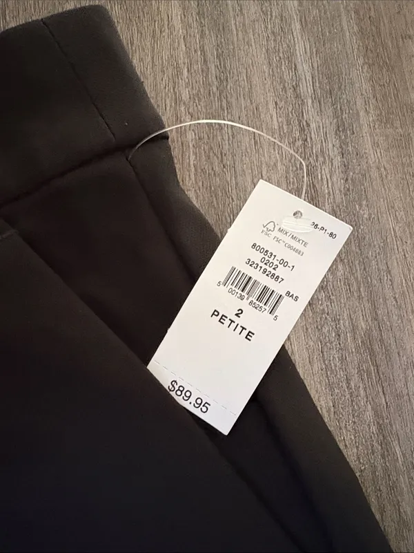GAP Black Wide-Leg Low-Rise Easy Trousers Pleated Pants Size 2 NEW - Image 5