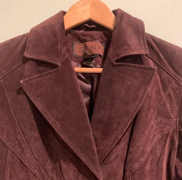 NWT Siena Espresso Chocolate Brown Leather Suede Blazer Jacket 10 - Image 2