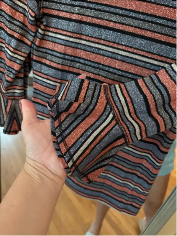 Women's Free People Striped Long Sleeve Tee, Size M, Blue and Pink - Image 6