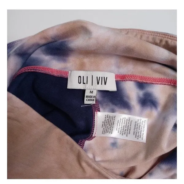 ⁠Oli Viv Womens Tie Dye Bike Shorts M Pink Navy Blue Kendall Athleisure NWT⁠ - Image 5
