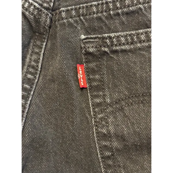 Levi's 501 Original Cut Off Shorts Womens 27 Black Distressed Denim Raw Hem - Image 4