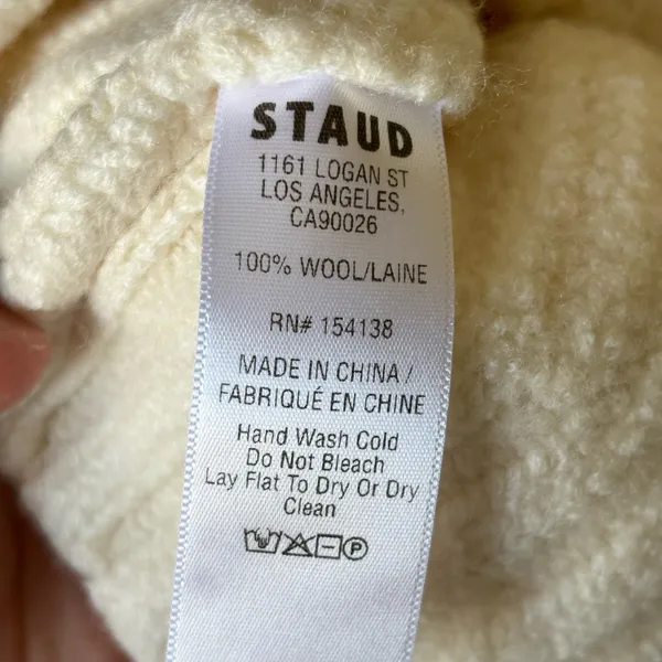 Staud Bette merino wool rib-knit cap sleeve turtleneck sweater size S small NEW - Image 12