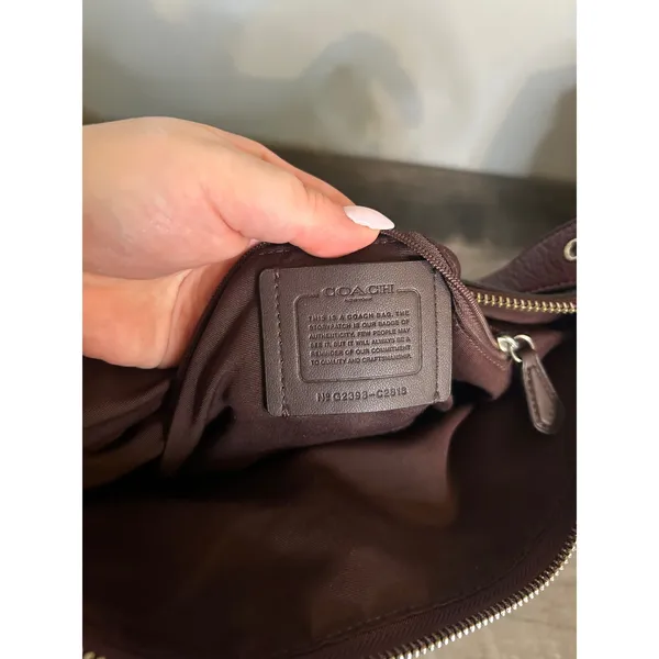 Coach Val Duffle Bag Berry Purple Pebbled Leather Crossbody C2818 - Image 8