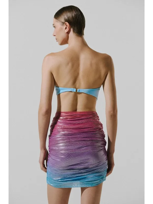 Baobab Jasmin Mini Skirt Cover Up Raspado Purple Blue Womens Size Small - Image 2