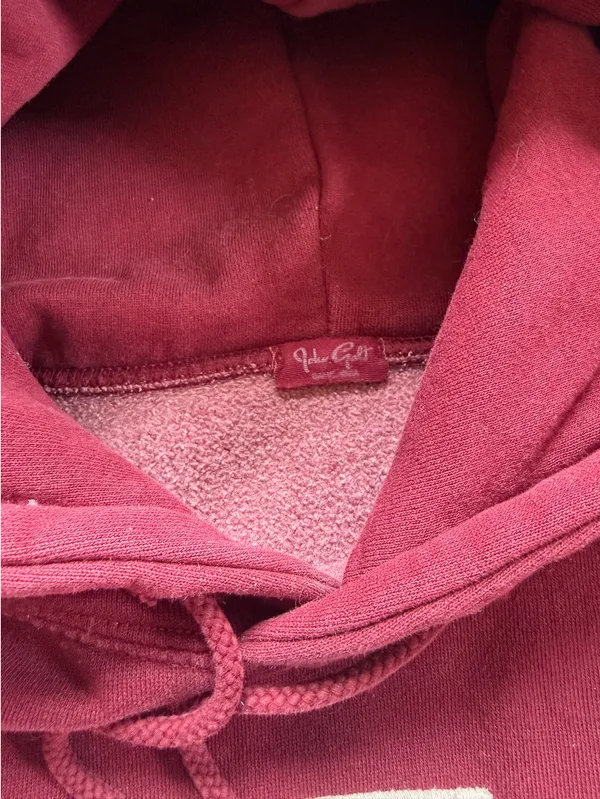 Brandy Melville John Galt Burgundy Boston Hoodie - Image 2