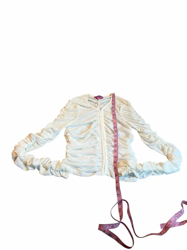 EDIKTED cream ruched blouse - Image 2