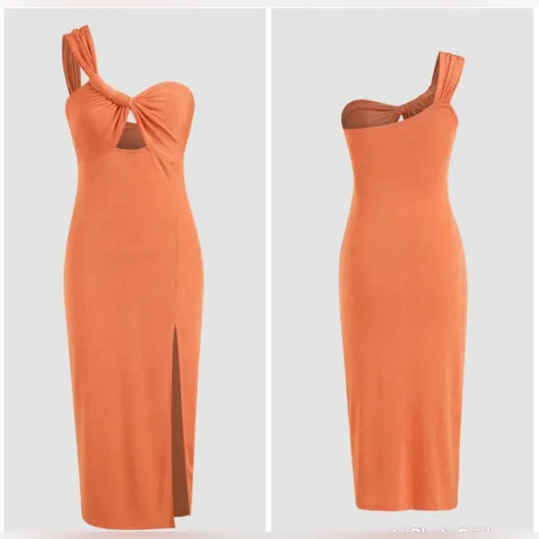 ONE-SHOULDER MIDI DRESS-X-Large/Size 10 - Image 7