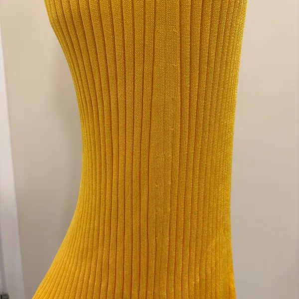 MM LaFleur Dylan Dress Tuscan‎ Yellow Slinky Knit Ribbed Sleeveless Midi Size XS - Image 7