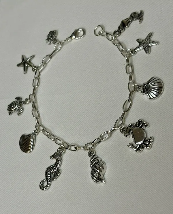 Handmade Silver Beachy Charm Bracelet - Image 3