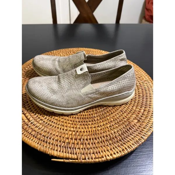 Rieker‎ Antistress MemoSoft Metallic Snakeskin Slip On Sneakers Silver Gold 37 - Image 4