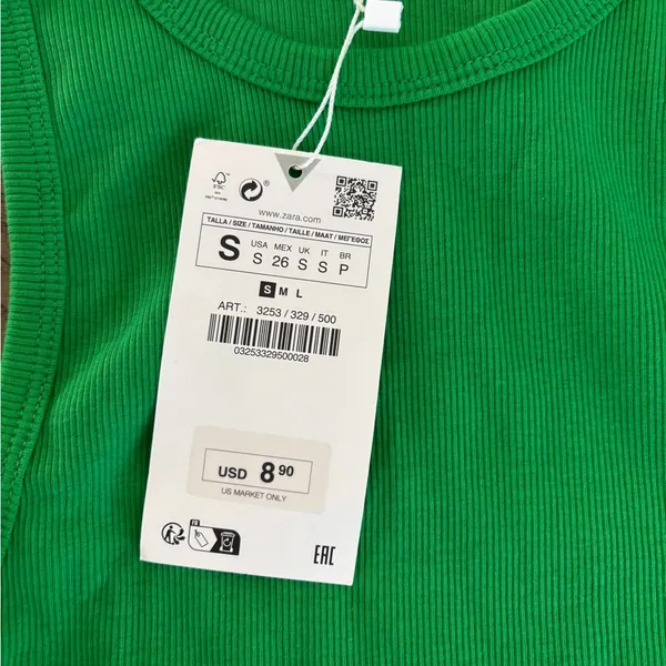 Zara Vibrant Green Crop Top - Image 3