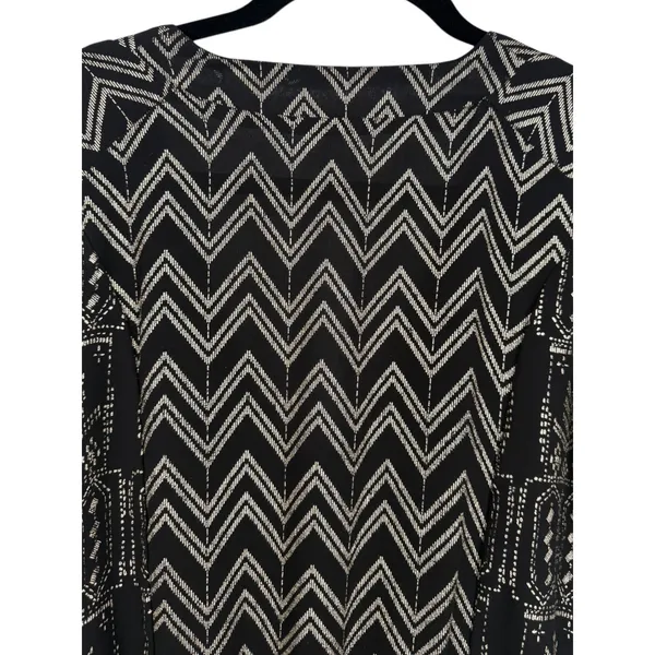 Free People Love Your Chaos Mini Tunic Dress Black Metallic Size Medium Boho - Image 7