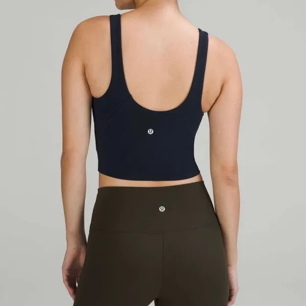 Lululemon Align Tank Black Nulu Cropped Shelf Bra Top Size 6 - Image 2