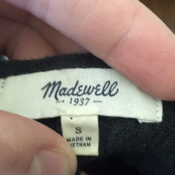 Madewell S blue striped crop 3/4 sleeve blouse - Image 3
