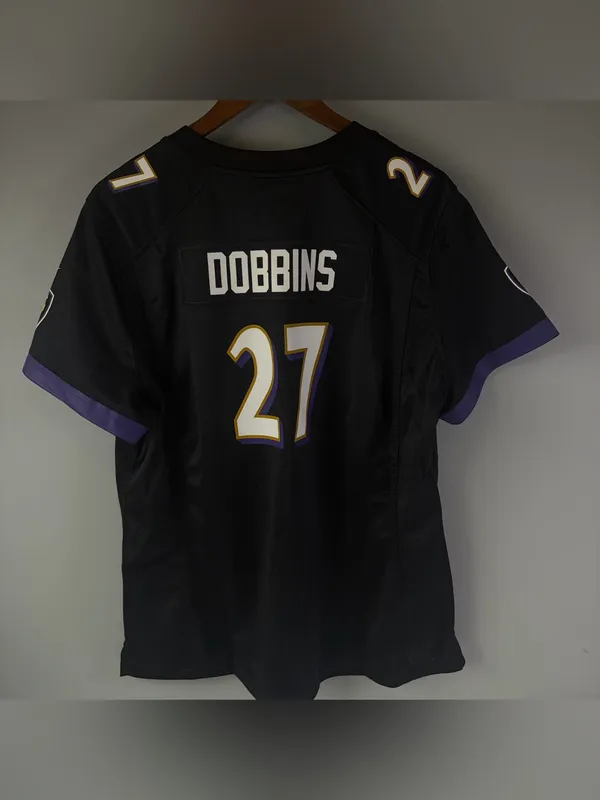 NWT Baltimore Ravens J.K. Dobbins Nike Home Black On Field Jersey Womens Sz 2XL - Image 2