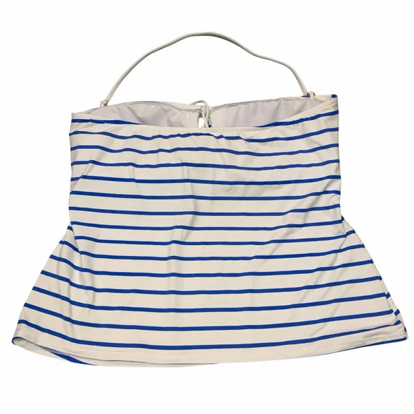 Polo Ralph Lauren Striped Lace Up Bandeau Halter Tankini Swim Top large - Image 3