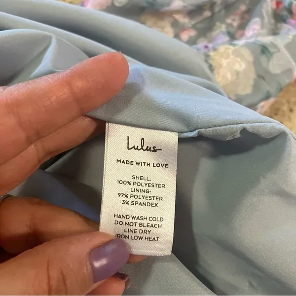 NWOT Lulus Elegant Personality Slate Blue Floral Burnout Midi Dress - Image 11