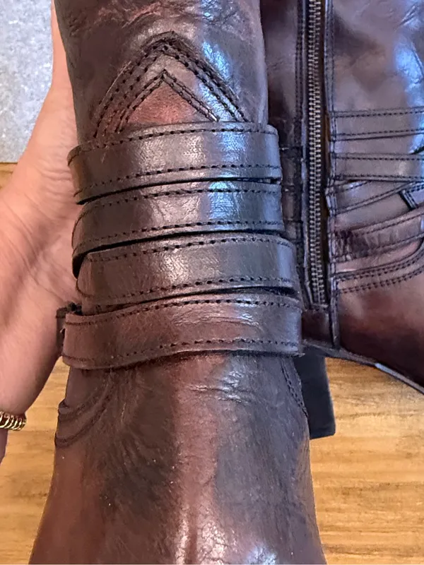 Freebird by Steven Wiley Rich Brown Leather Tall Boots Size 9 - Image 9