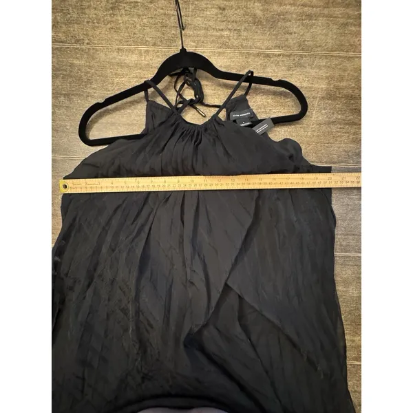 Club Monaco Black Sheer Burnout Pleated Maxi Gown Dress Size 4 - Image 8