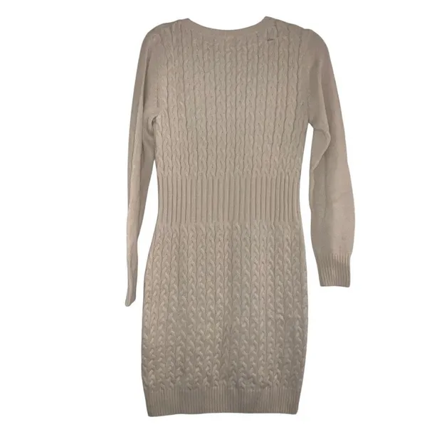 ✨Venus Cable Knit Sweater Sz Medium Cream Dress✨ - Image 9