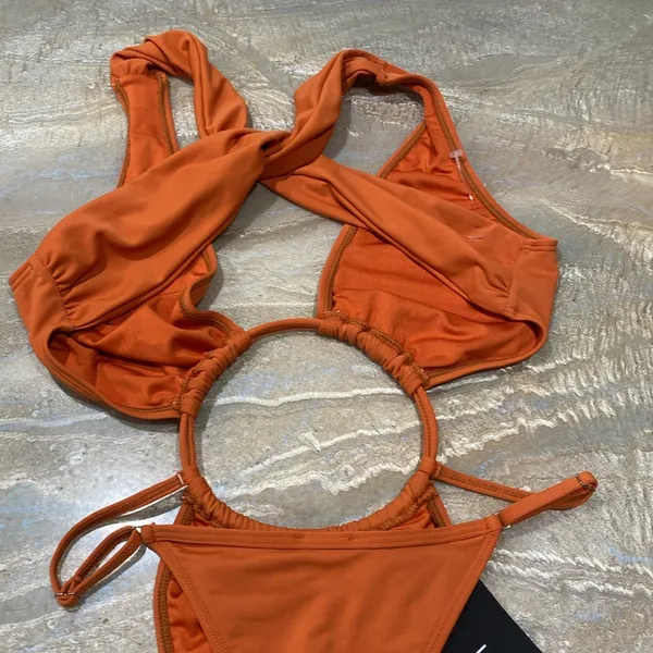 Icon Swim Orange Cutout Swimsuit - Image 6