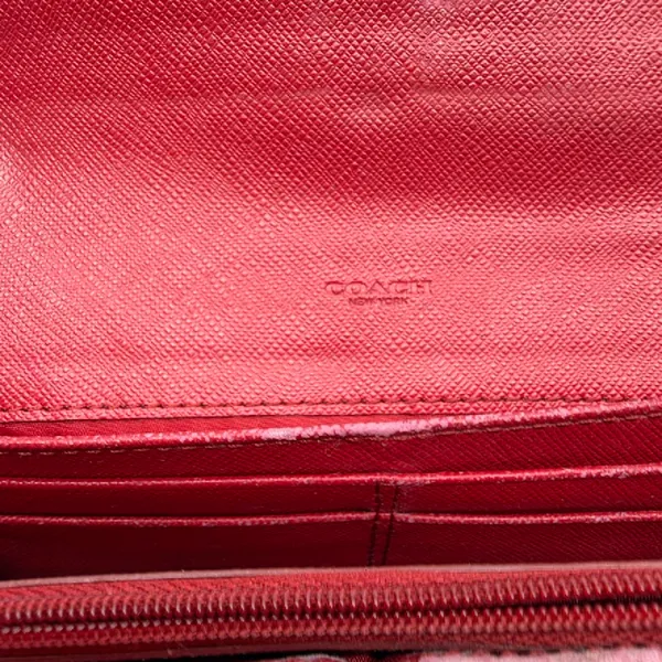 Coach Signature C Flap Brown Coated Canvas Wallet - Image 7