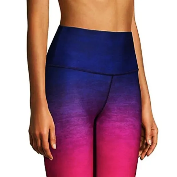 Nordstrom Wear It To Heart High Waist Banded Leggings Sunset Ombre Hi-Rise Gradient Pink S - Image 2