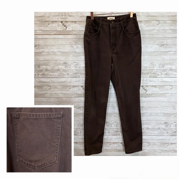 Talbots Petite Womens 4P Jeans Brown Straight Leg 100% Cotton - Image 2
