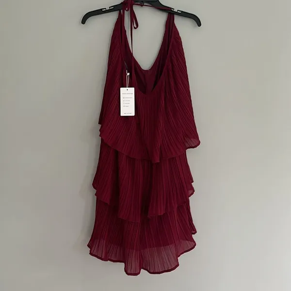 ZESICA Women's 2024 Summer Sleeveless Halter Tiered Layered Chiffon - Image 3