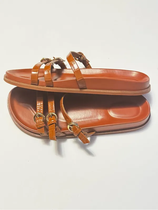 Jcrew Women's Double-Strap Slide Sandals with Buckles Sz 8 - Image 4