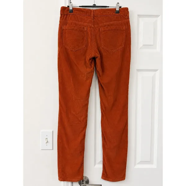 Free People Corduroy Pants Womens Size 27 Orange Rust Low Rise Straight - Image 3