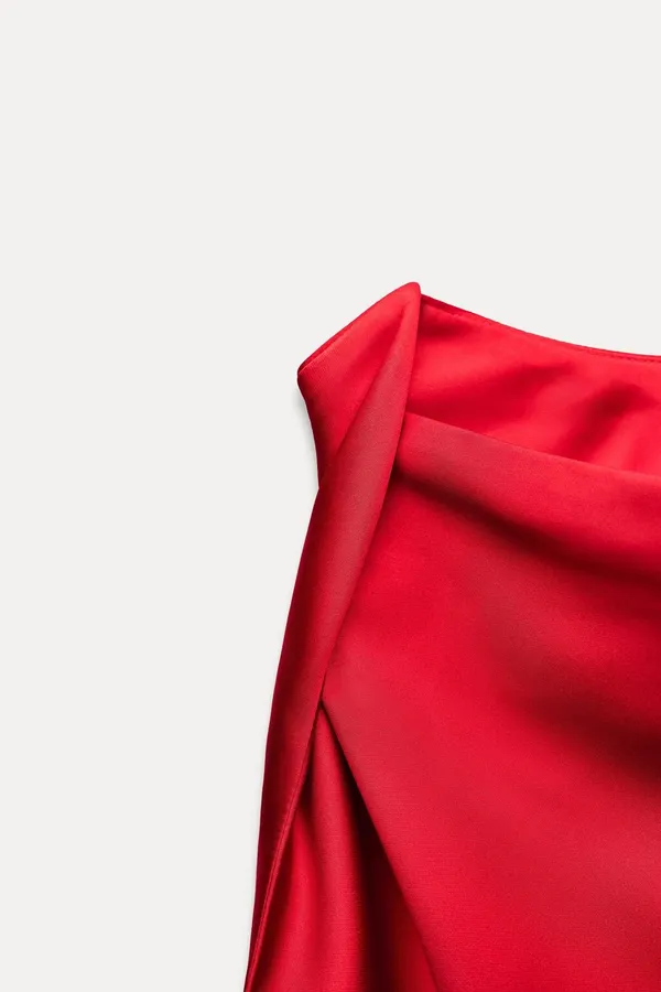 Zara dress Maxi Red satin Lingerie Fitted wedding Party - Image 11