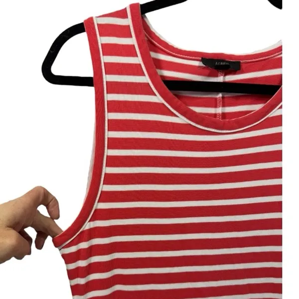J. Crew Sleeveless Striped‎ High Low Cotton Maxi Dress Size Small Preppy Beachy - Image 7