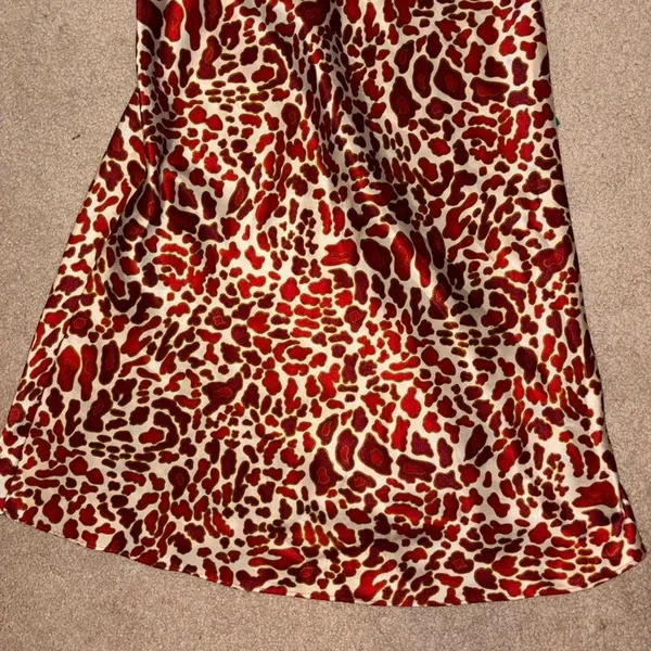90s Vintage Slip Dress M Animal Print - Image 4