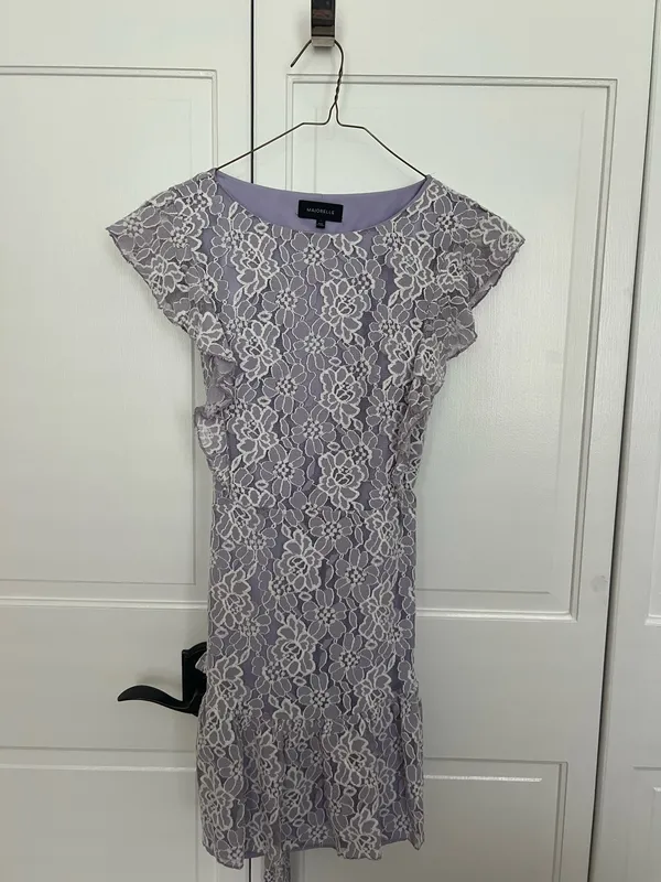 Majorelle Purple Lace Mini Dress - Image 2