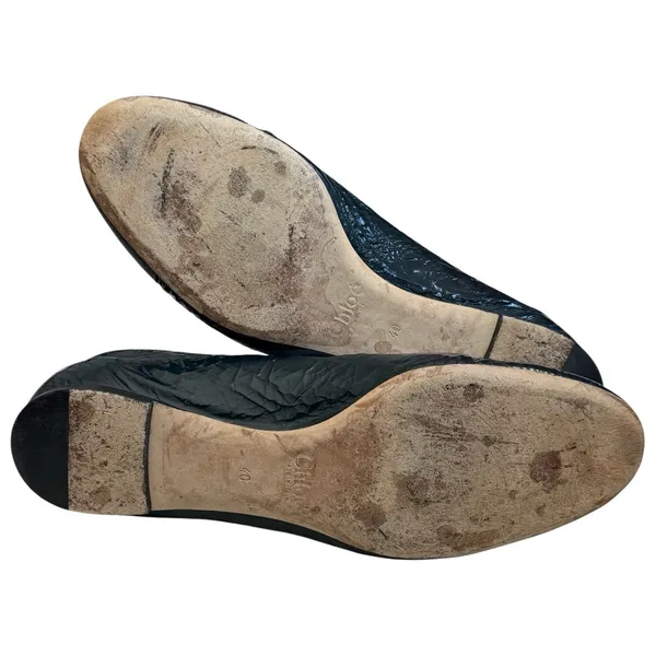 Chloé Lauren Scalloped Ballet Flats Deep Teal Patent Leather‎ EU 40 US 9.5 - Image 10