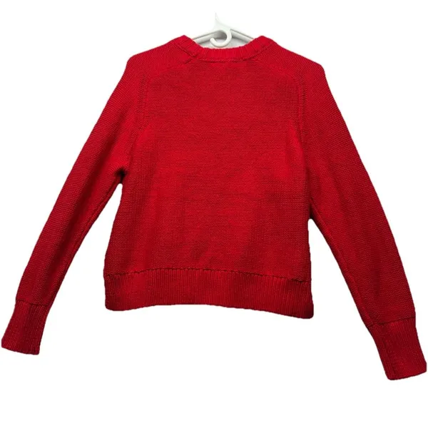 Willow & Wind Red Crewneck Cotton Chunky Knit Sweater Size Small NWT - Image 4