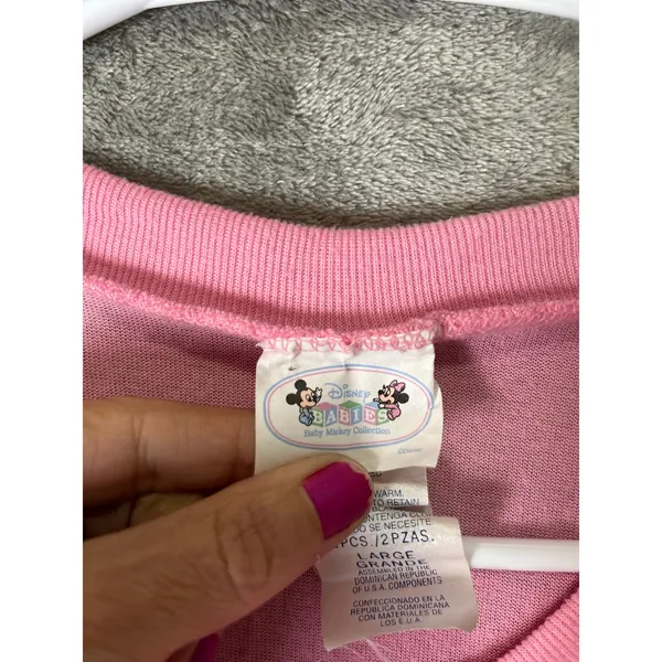Disney‎ Mickey Minnie Friends Playtime Pink Sleep Shirt Nightgown Lounge Large - Image 7