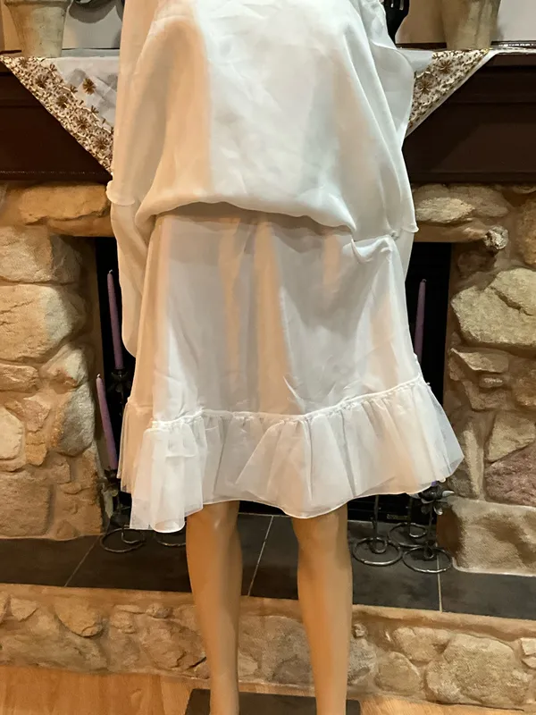 Betsey Johnson Taffeta White Floral Lace Dress 8 - Image 10