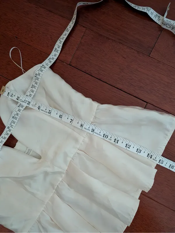 12th Tribe Ivory Satin Peplum Corset Cami Top - Image 6